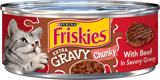 Friskies Extra Gravy Chunky With Beef In Savory Gravy Cat Food Review