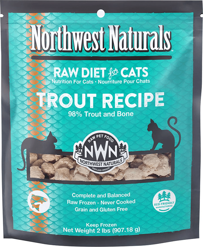 Northwest Naturals Raw Frozen Cat Nibbles Trout Recipe Cat Food