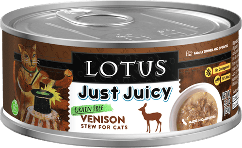 lotus just juicy venison cat food